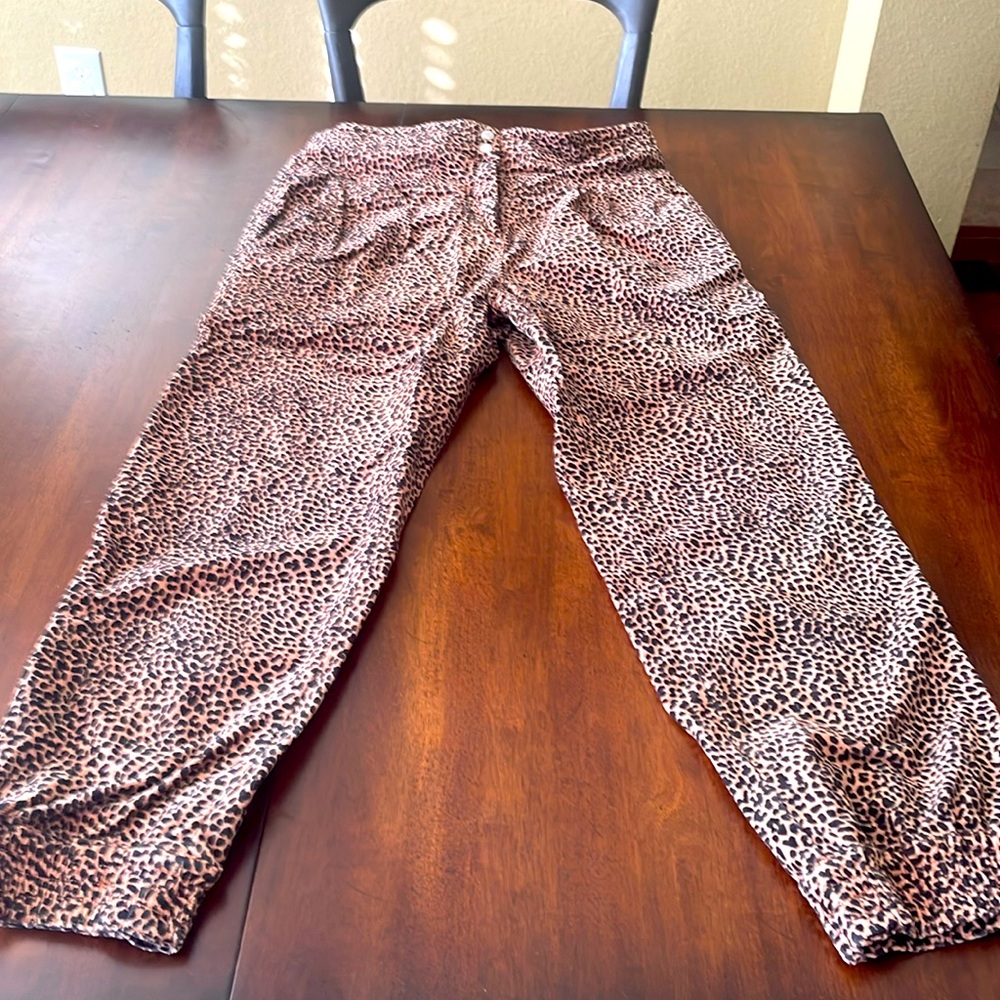 Anthropologie leopard print pants